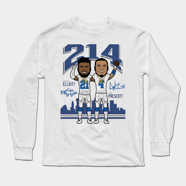 Ezekiel Elliott & Dak Prescott Dallas Chain Long Sleeve T-Shirt by Buya_Hamkac